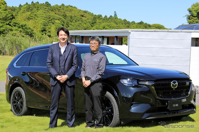 マツダ商品開発本部主査の柴田浩平さん(左)とマツダR&D戦略企画本部企画設計部主幹の高橋達矢さん(右)