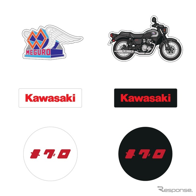 カワサキ・フレークステッカー(メグロ)