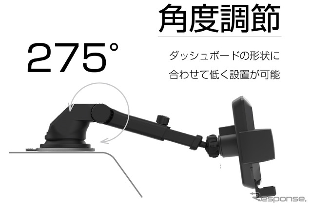 Kashimura・自動開閉式 ワイヤレス充電ホルダー FMトランスミッター付 吸盤取り付け(KW-48)