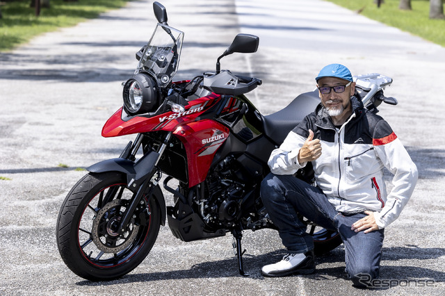 Vストローム250と佐川健太郎氏