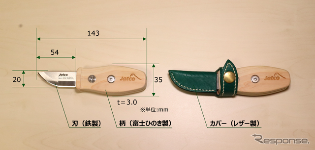 CVT製造時に出る端材を活用したジヤトコの「エコナイフ」