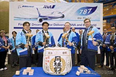 ボーイング、ANA向け787型機初号機の最終組立をスタート