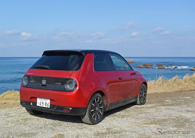 Honda e。島根・益田にて。
