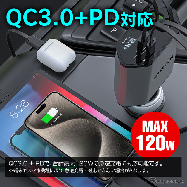 QC3.0+PD 合計最大120W
