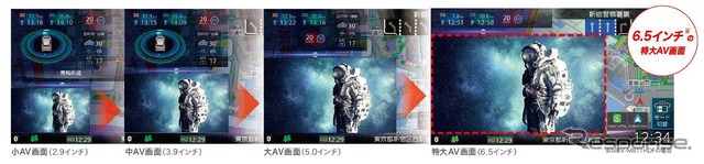 <NEW>ユーザーインターフェース「オーガニックGUI PLUS」を搭載、最大6.5インチの特大AV画面を表示可能