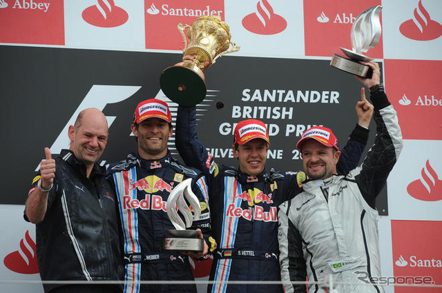 【F1イギリスGP】レッドブル、2度目の1-2フィニッシュ