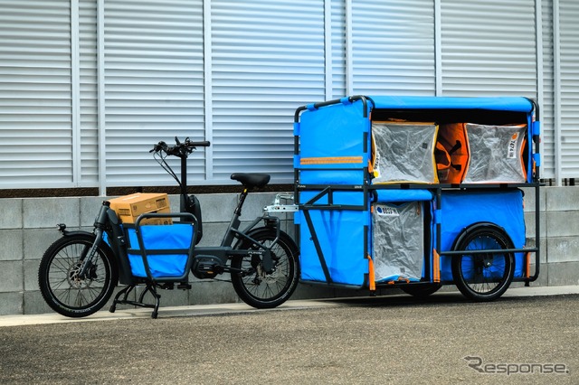 Amazonの日本向けの新型リヤカー付き電動アシスト自転車