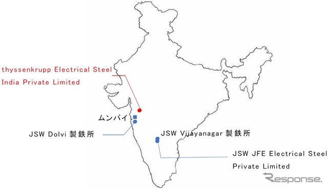 インドJSW Steel Limitedの拠点
