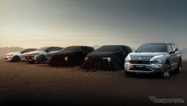 三菱自動車の欧州向け新型電動SUV2車種のティザー