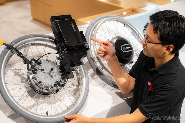 ヤマハ発動機の車いす電動化ユニットの新製品「JWG-1」