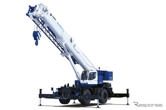 バッテリ式フル電動ラフテレーンクレーン「EVOLT eGR-1000XLL-1」