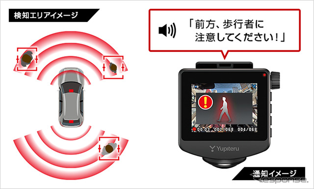 ユピテルの人検知A.I.搭載ドライブレコーダー「marumie(マルミエ) ZQ-60AI」