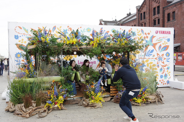 「Local Green Festival '24」に展示されたヤマハのグリーンスローモビリティ