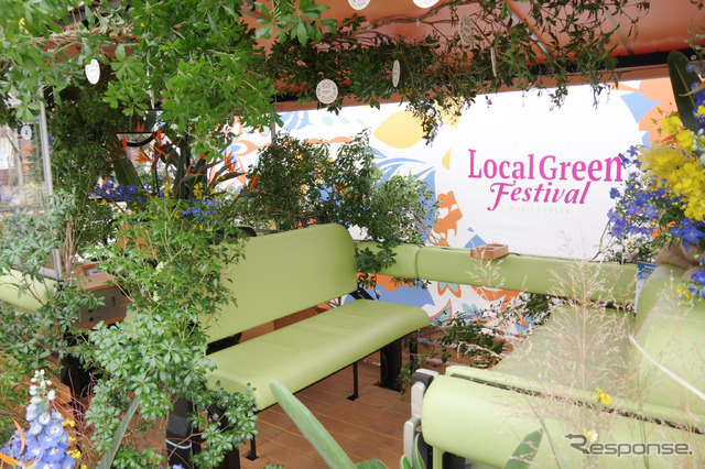 「Local Green Festival '24」に展示されたヤマハのグリーンスローモビリティ