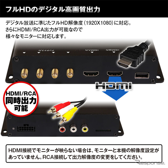 HDMI入力が可能な車用高画質地デジチューナー「FT44H」