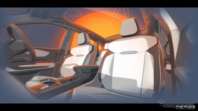 マヒンドラの新型電動SUVのスケッチ