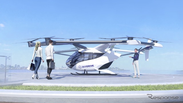 電動で垂直離着陸が可能な空飛ぶクルマ、SKYDRIVE（SD-05）