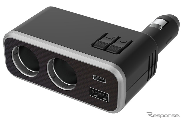 Kashimura・2連ダイレクトソケット PD30W/リバーシブルUSB レインボーライト付き(KX-243)