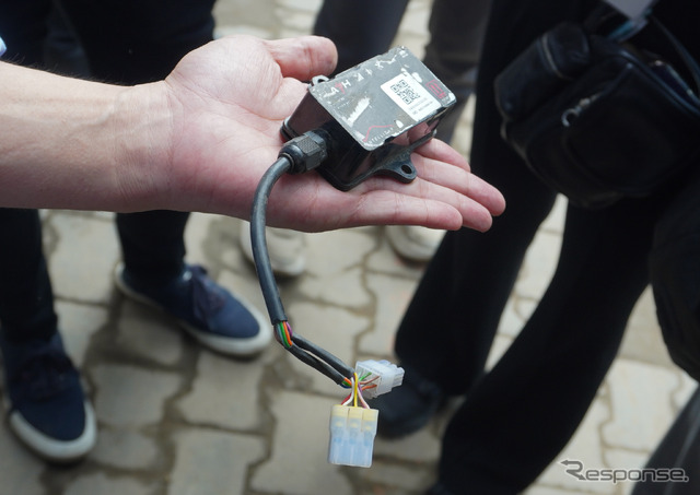 MBSIが提供するバイクに取り付けられるIoTデバイス。使用状況などから適切なメンテナンスを呼びかける