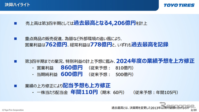 トーヨータイヤ 年末記者会見