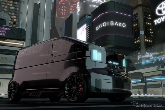 トヨタ KAYOIBAKO コンセプト。bB+ CONCEPTの文字が見える
