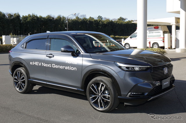 ホンダの次世代小型e:HEVシステムを搭載したヴェゼルベースの試作車