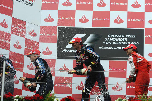 【F1ドイツGP】ウェーバーが初優勝、レッドブル連続1-2