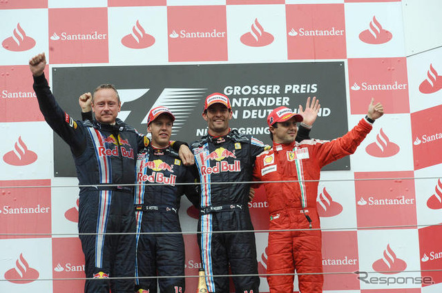 【F1ドイツGP】ウェーバーが初優勝、レッドブル連続1-2