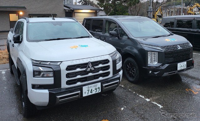 三菱自動車、能登半島の被災地へ『トライトン』と『デリカD:5』を寄贈