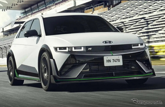 ヒョンデ『アイオニック5 N』の専用ハイパフォーマンスパーツパッケージ「DK Edition」装着車