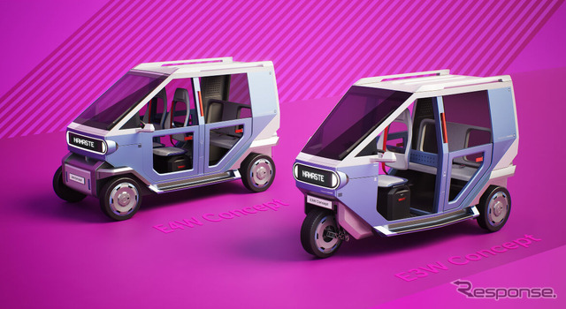 ヒョンデの小型電動四輪車のコンセプトモデルE4Wと電動三輪車とのコンセプトモデルE3W
