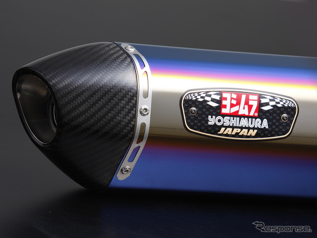 Slip-On R-77Jサイクロン EXPORT SPEC 政府認証:STBCチタンブルーカバー/カーボンエンドタイプ