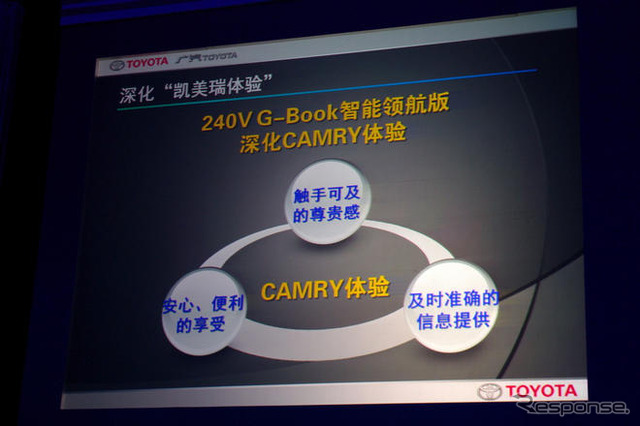 【中国 次世代トヨタ】“CAMRY 智能領航版” 中国版G-BOOK