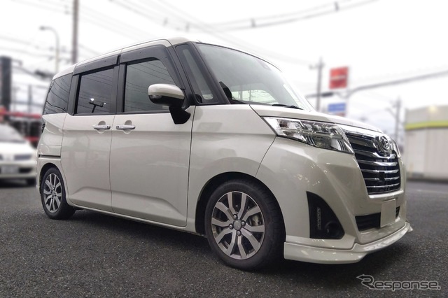 テイン フルスペック車高調 フレックスZ ダイハツ・トールカスタム装着例(ダウン量:フロント 30mmダウン / リア 35mmダウン)