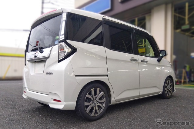 テイン フルスペック車高調 フレックスZ ダイハツ・トールカスタム装着例(ダウン量:フロント 30mmダウン / リア 35mmダウン)