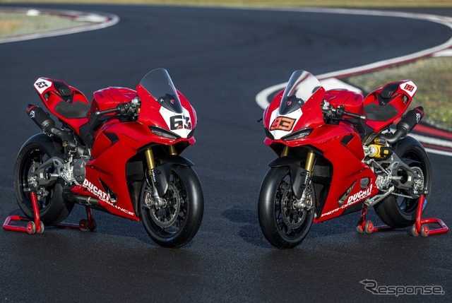 ドゥカティのMotoGPファクトリーライダーであるフランチェスコ・バニャイヤとマルク・マルケスの練習機。