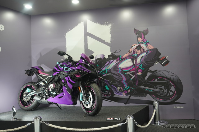 『ストリートファイター6』とコラボレーションした『GSX-8R Tuned by JURI』(大阪モーターサイクルショー2025)