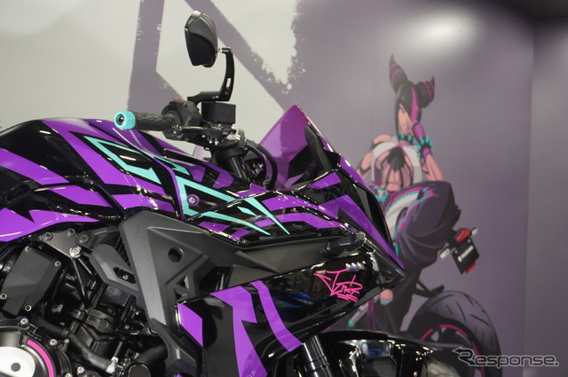 『ストリートファイター6』とコラボレーションした『GSX-8R Tuned by JURI』(大阪モーターサイクルショー2025)