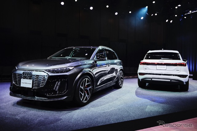 アウディ SQ6 e-tron（向かって左）とQ6 e-tron
