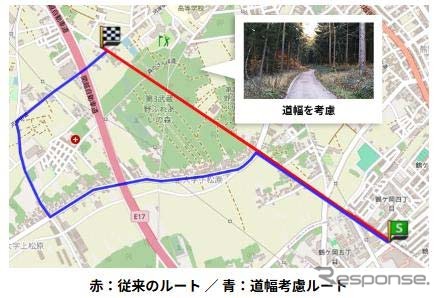 車幅に合わせたルート探索が可能になった