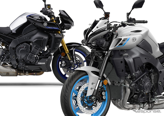 ヤマハ MT-10 SP ABS(左)とMT-10 ABS(右)の2025年モデル