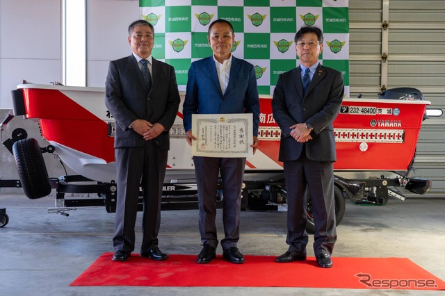 ヤマハ発動機は、茨城西南広域消防本部（茨城県）に救助活動用ボートを無償提供