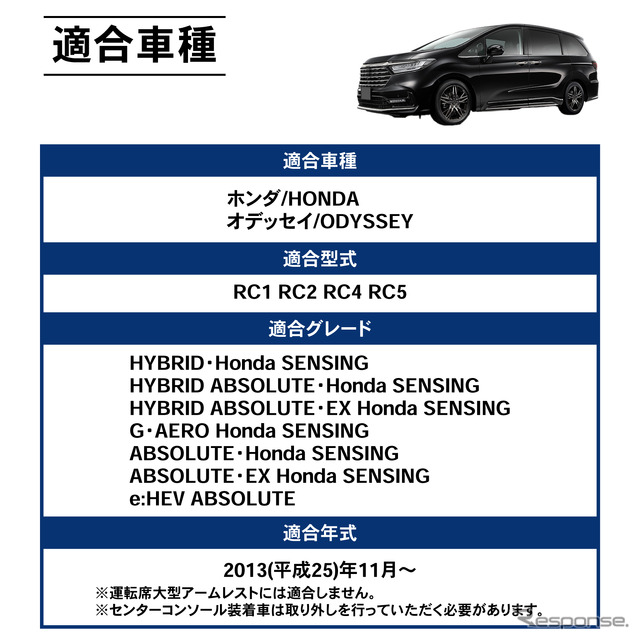 クラフトワークスからホンダ『オデッセイ』専用コンソールボックス登場