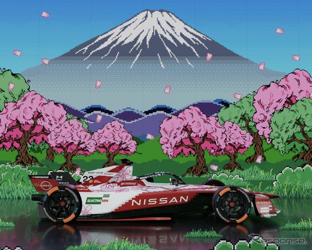 桜デザイン(リバリー)の東京E-Prix用日産フォーミュラEマシン