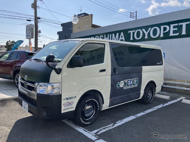 コットン100%、本物デニムのキャンピングカー『BuchiMobi8』、広島キャンピングカーフェアに出展