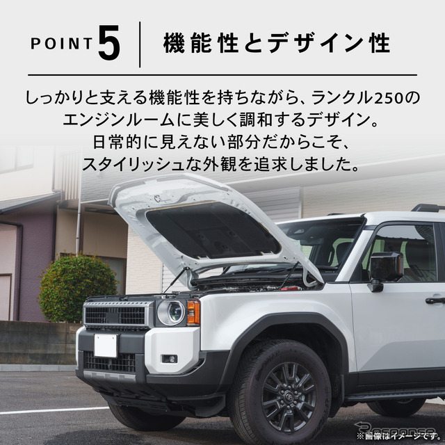 ランクル250のエンジンルームに美しく調和