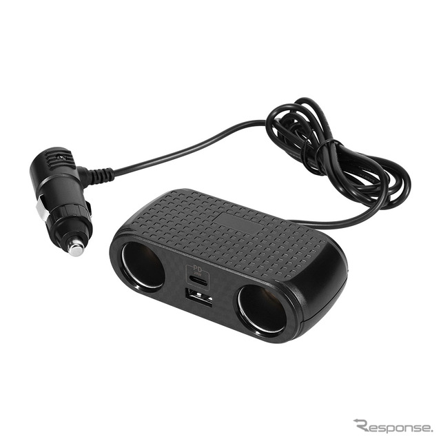 オウルテックのケーブル型車載充電器「OWL-CCUCD2C2-BK」