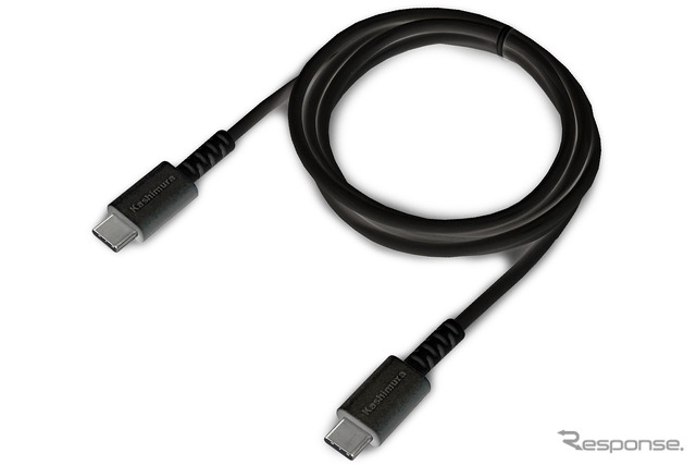 Kashimura・USB充電&同期ケーブル 1m C-C 100W BK(AJ-674)