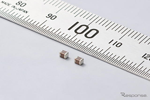 車載市場向け2012Mサイズ（2.0×1.25ｍｍ）/定格電圧50Ｖdcにおいて静電容量10µFの積層セラミックコンデンサ