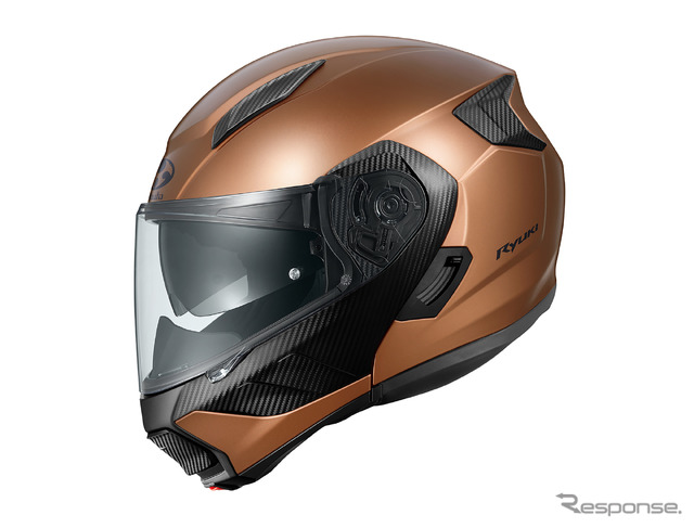 オージーケーカブトのシステムヘルメット『RYUKI』の新色「フラットブロンズ」